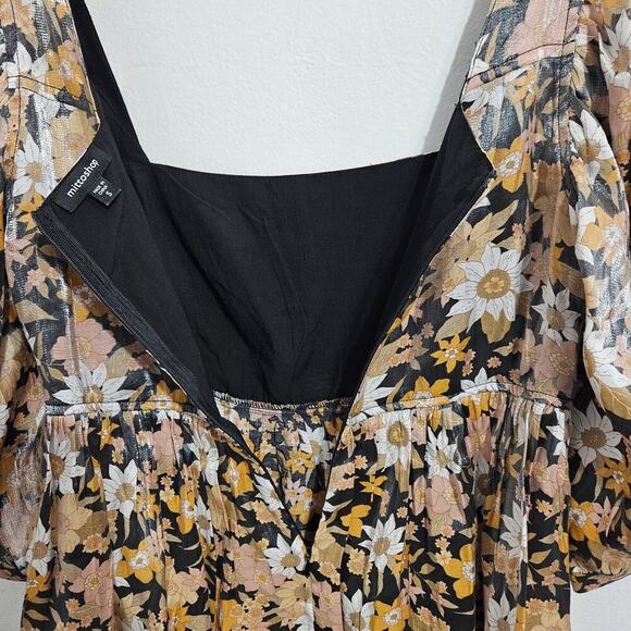 Mittoshop Square Neck Floral Puff Sleeve Babydoll Shirt. Size Small - Picture 5 of 7